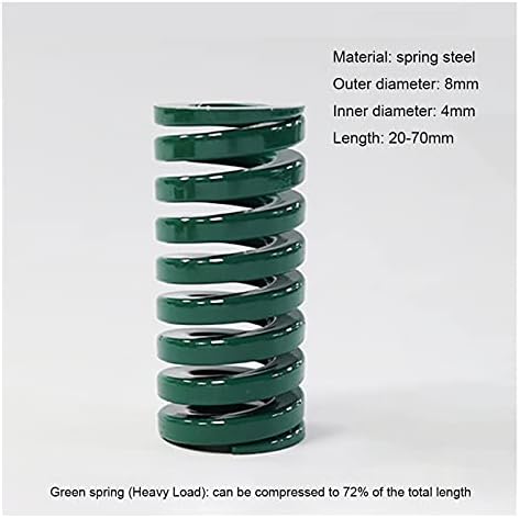 Ахегас Спрингс 1 Зелена калап Пролетна компресија СТАМЕНГ УМЕЕ тешка пролет Надворешен дијаметар 8мм x Внатрешен дијаметар 4мм x должина