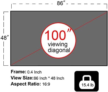 PDGJG амбиентално светло отфрлајќи го фиксниот екран за проекција на рамки 60 -100 Тесен граничен црна кристална анти-лесна проектор