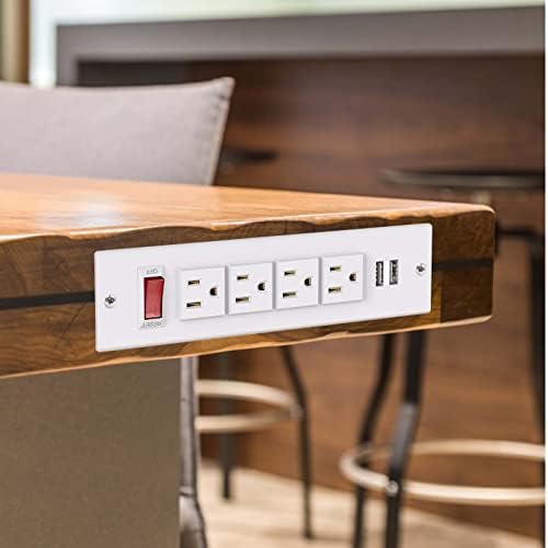 Вклучена лента за напојување BTU со USB пристаништа, мебел за црвенило на електрична енергија, излез од мебел со 4 места и 2 USB порти изградени