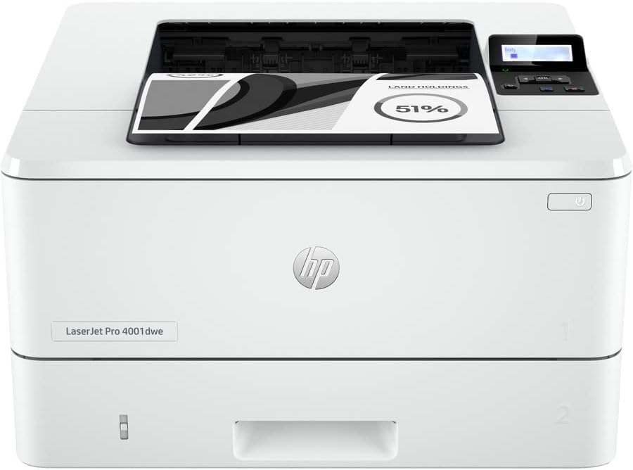 HP LaserJet Про 4001dwe, Монохроматски Безжичен Црна &засилувач; Бел Печатач со HP+ Паметни Канцелариски Карактеристики