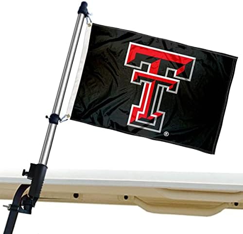 Тексас Техника Универзитет Голф Количка Знаме И Знаме Пол Држач Планината Сет