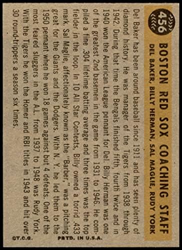 1960 Блузи 456 Тренери На Ред Сокс Руди Јорк/Били Херман/Сал Магли/Дел Бејкер Бостон Ред Сокс Нм Ред Сокс