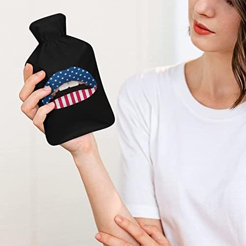 Американски усни торба со топла вода со капакот 1L гума од гума топла вода шишиња за рачно загревање на ладна заштита