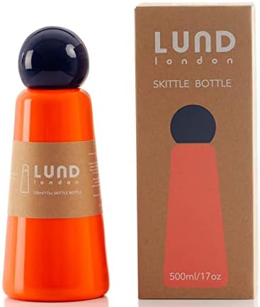 Лунд Лондон Спортско шише Корал и Индиго 500 мл шише Скитл - шише со вода од портокалово алуминиум, шишиња со шишиња со шишиња доказ