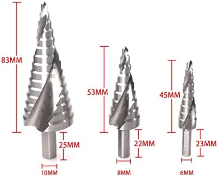 Дупки за чекори за дупчење HSS 6542 Чекор Дрип бит 4-12 4-20 4-32мм Спирална жлеб Триаголна рачка Метална рачка метална дупка за нож за чекори