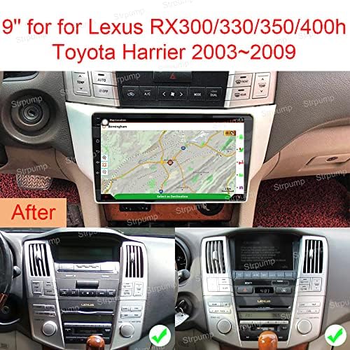 9 4+64GB Андроид 10 Во Цртичка Автомобил Стерео Радио Одговара За Lexus RX300 RX330 RX350 RX400H Toyota Harrier 2004~2010 GPS Навигација