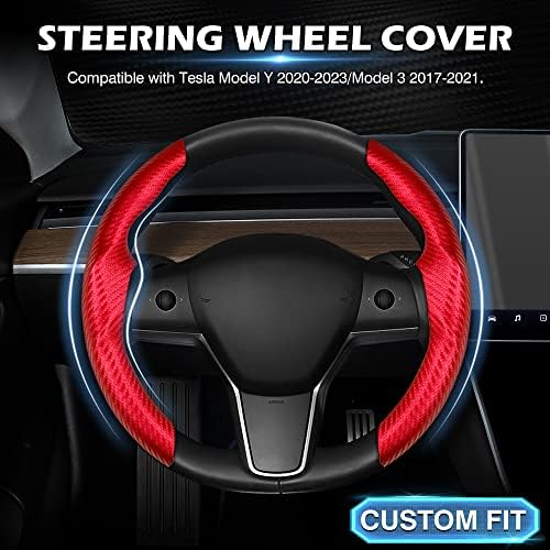 Cartist Carbon Fiber Under Cover Cover Coman Fice For For Tesla Model 3 2017-2023 и Model Y 2020-2023 Anti Skid Leather Car Segmented