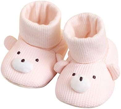 Зимски деца бебешки мали деца момчиња и девојчиња подна чорапи чевли топла и удобна цврста боја цветни девојки чевли