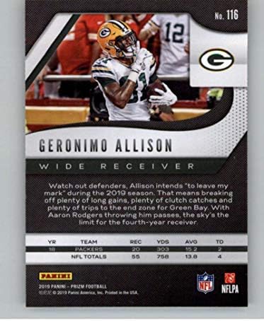 2019 Panini Prizm 116 Geronimo Allison Green Bay Packers NFL Football Trading Card