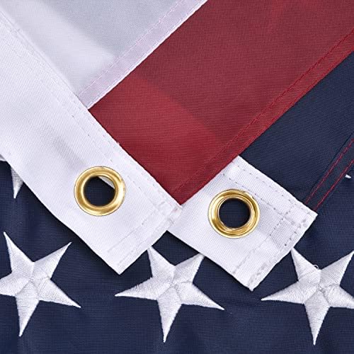 Американско знаме 3x5 стапки на отворено, направено во САД со висок ветер, најлонско знаме на САД со везени starsвезди, месинг громи, задебелени