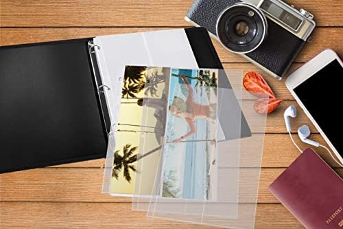 10 пакувања на страници со албуми со фотографии, 4 ”x 12” стандардни целосни странични листови за пополнување на фотографии, заштитници