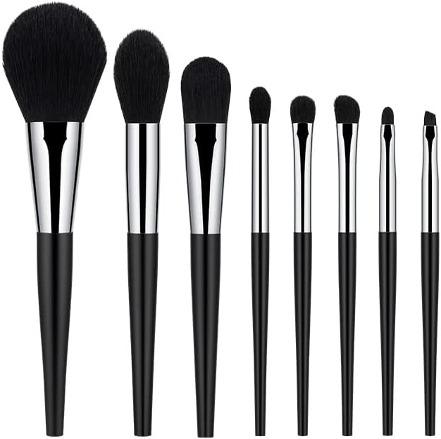 Четки за шминка XWWDP 8PCS поставени со торба Фондација во прав, хајлајтер за очила за мешање на усни козметички козметички алатки