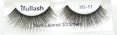 3D-11, 6 пара или 12 пара ifullash faux mink 3D ефект со повеќе слоеви трепки