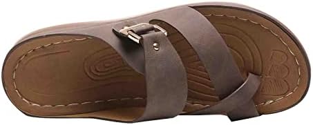 Папучи од RBCULF за жени клин -потпетици Пу платформа Флип апостолки со метална тока плус големина мода на слајдови сандали