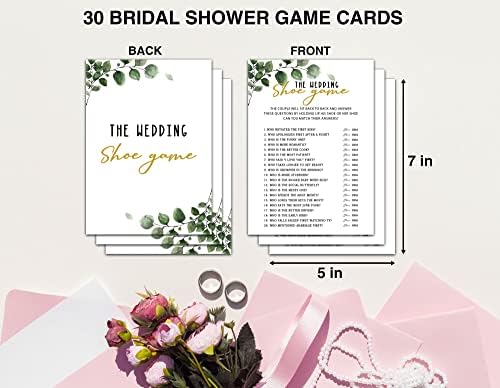 Игри за невестински туш - картички за игра за ангажман за зеленило за свадба, забава за диплома - Декорации за невестински туш - чевли за венчавки
