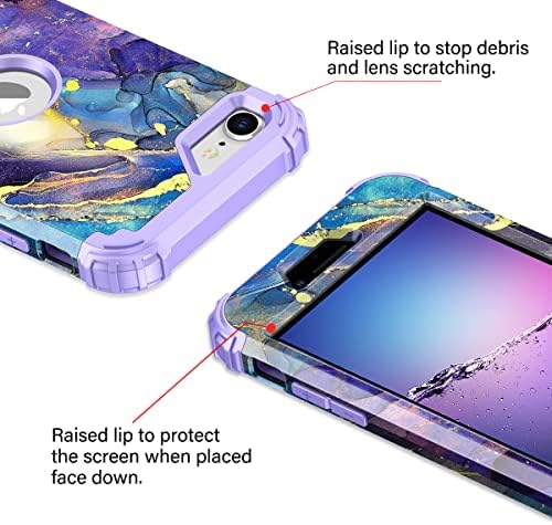 Ранкасе за Iphone SE 2022/2020 Случај, Трислојна Тешка Заштита Отпорна На Удари Тврд Пластичен Браник +Мека Силиконска Гумена Заштитна Кутија