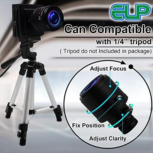 ELP USB камера со леќи за зумирање 2.8-12mm Рачен фокус веб-камера, 1,3MP ниско осветлување Варифокална веб-камера 960P AR0130 4x