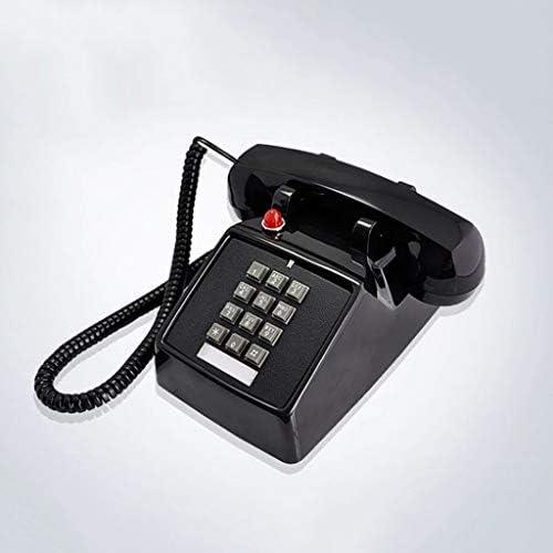 Klhhg Ретро ротирачки телефон, копче за копче за копче, црно антички телефон, хотелски телефон за дома и