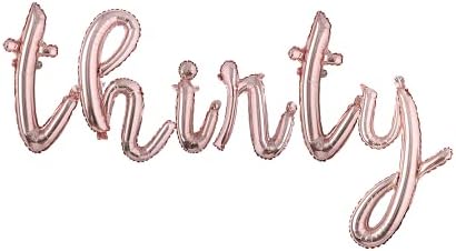 Розово Злато Курзивни Балони | Броеви, Напишете Го Вашиот Број, Поединечни Букви, Среќен Роденден