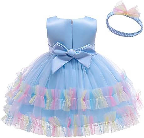 Фустан за забава за девојчиња Skypick Baby Bowknot со лента за глава