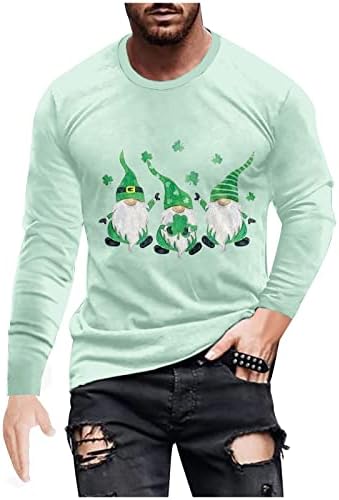 Менс Свети Патрикс Ден џемпери ирски врвови и блузи со долги ракави, светло и спортска маица за дишење