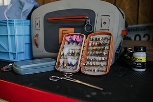 Рибана пакувачка пескадор водоотпорен силиконски пресек на летање - мала - изгорена портокалова | Кутија за летање со мала мува