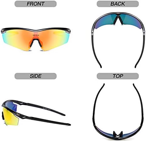 Дуко Поларизирани Спортски Велосипедизам Очила за Сонце за Мажи со 5 Заменливи Леќи За Трчање Голф Риболов Пешачење Бејзбол