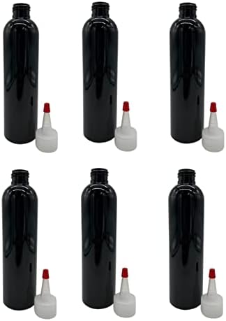 6 Пакет-8 мл-Црни Космо Пластични Шишиња-Природен Јоркер w Црвен Врв-За Етерични Масла, Парфеми, Производи За Чистење Од Природни Фарми