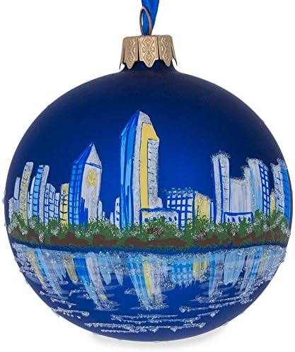 Сан Диего, божиќен украс на стаклена топка во Калифорнија 3,25 инчи