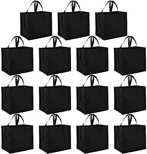 Tosnail 15 пакувања со големи преклопувачки намирници за намирници торбички за намирници - црна боја - црна