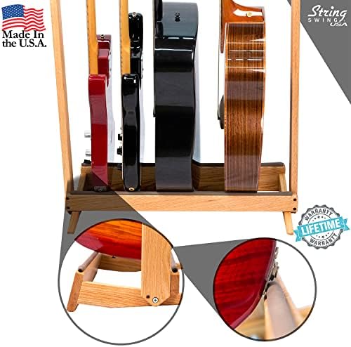 String Swing Guitar Clone Stand Two Pack има вкупно 12 електрични или 6 акустични гитари - заварен челик и тврдо дрво - направени во