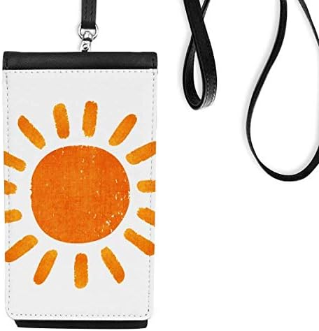 Сонце со рака на сонцето, временски телефонски телефонски телефон, чанта што виси мобилна торбичка црн џеб