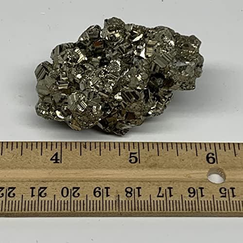 Watangems 113.9g, 2,3 x1.4 x1.5 , природен нетретиран пиритски кластер, кристален минерален примерок, прекинат, лековити кристали,