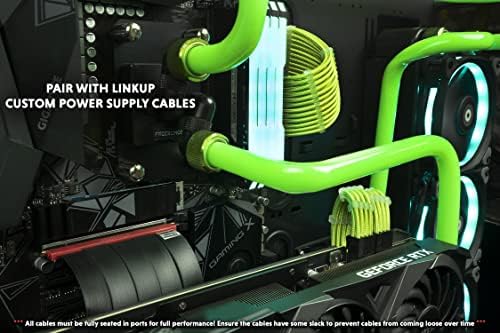Linkup - Ultra PCIE 4.0 X16 Riser Cable [RTX4090 RX6950XT X570 B550 Z690 Тестиран] Заштитен вертикален вертикален монтажа за плаќање PCI