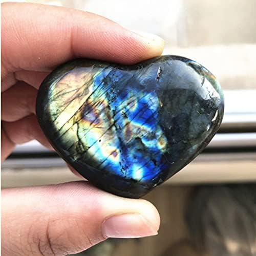 Кристал лабрадорит камен кварц скапоцен камен, загрижени камен во форма на срце, декоративен камен за 8 години