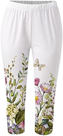 Beuu Slim Fit Cupped Beam Capris панталони со средни карго панталони за жени летни обични пешачки џогери за џемпери