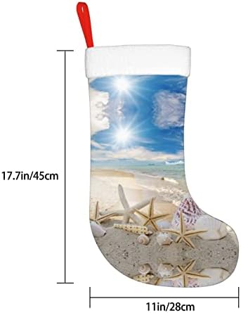 Fishвездени плочи на плажа, божиќни чорапи за украси за домашни празници