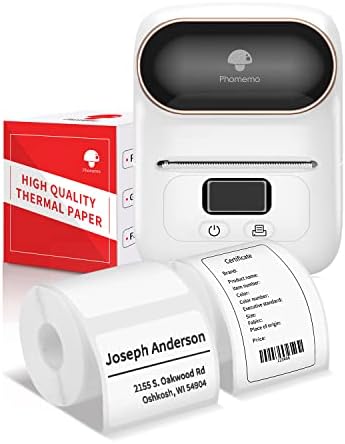 Фомемо-М110 Термички Печатач со Една Кутија 30 € 70mm Етикета, Термички Bluetooth Етикета Печатач За Етикетирање, Мало, Баркод, Превозот, Накит, Кабел, Компатибилен За Android &з?
