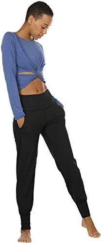 Icизон тренингот џогери панталони за жени - вежби со високи половини за вежбање со џебови со џебови
