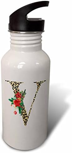 3drose glam monogram почетна v слика на златни леопард дамки црвена ... - шишиња со вода