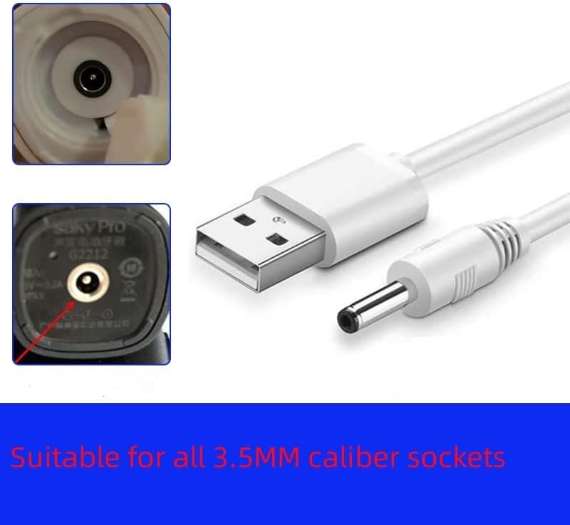 USB кабел за полнач за бајка/битва/кипози/dnsly/vekkia/gloridea sonic електрична четка за заби, замена за DC USB кабел за полнење, 3,3ft