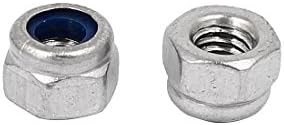 AEXIT M5 X нокти, завртки и сврзувачки елементи 0,8 mm 304 не'рѓосувачки челик најлон вметнете хексадецимално заклучување на орев и завртки поставува орев 10 парчиња