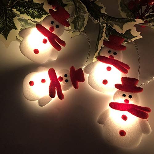 Fflin Снежен човек Божиќни светла батерија оперирана LED Дедо Мраз светлосна низа за декорација