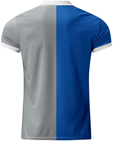Zddo Mens Color Block Patchwork Поло кошули патент вратот Краток ракав плус големина голф врвови лето лабава вклопена обична кошула