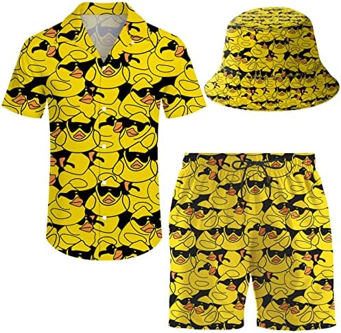 Ifamawlea Машки 2 парчиња тренерки за шорцеви од кошула од кошула надолу со кошула и шорцеви сетови со капи со корпи