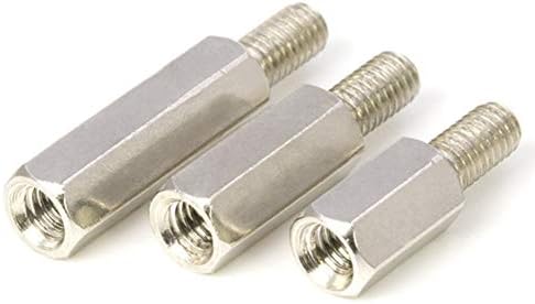 Завртка М3 3мм женски до машки сребрени хексагонални столбови PCB навојни распрскувачи на застојот 10 парчиња -