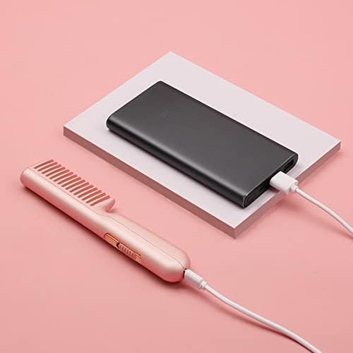 Зацрвнувач на косата - Професионален електричен чешел за топлина за стилизирање на косата - USB полнење брзо загревање на косата на косата