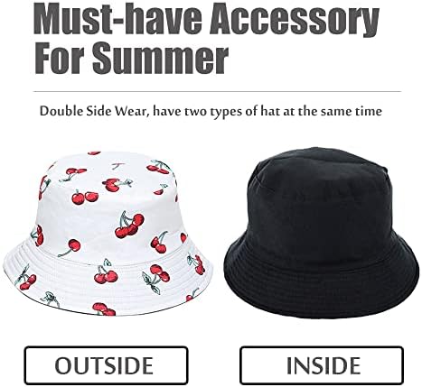 Uttpll корпа капа за жени мажи Реверзибилна печатење upf 50+ Сонце капа на женски тинејџери обични летни патувања плажа капи рибари