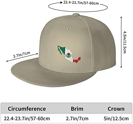 Знаме на Мексико мапа унисекс 3Д печатење класичен бејзбол капа Snapback Flat Bill Hip Hop капи.