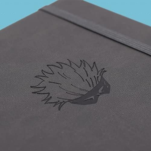 Тетратки на Онигири Капка 4 jujutsu kaisen инспирирана Gojo Anime Vegan Leather A5 хард -списание Journal | Бесплатни налепници пакет | 7мм точка решетка и празни страници | Хартија од свил?